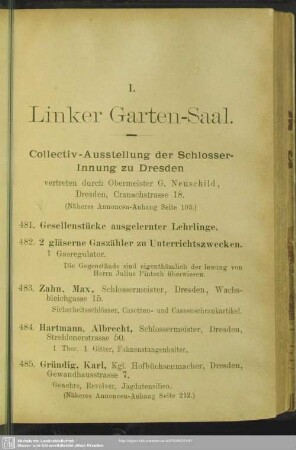 I. Linker Garten-Saal