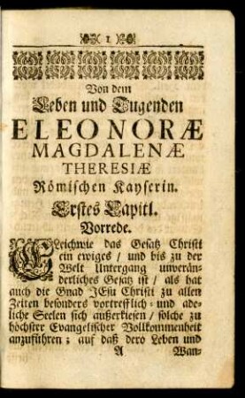 Erstes Capitl. Vorrede