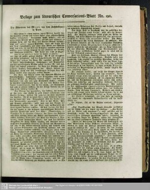 Beilage zum literarischen Conversations-Blatt No. 190