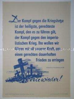Maueranschlag mit einem Zitat aus der Rede von Wilhelm Pieck auf der 1. Parteikonferenz der SED
