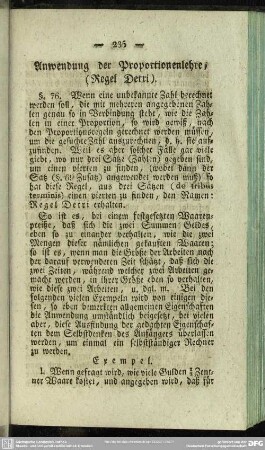 Anwendung der Proportionenlehre (Regel Detri)