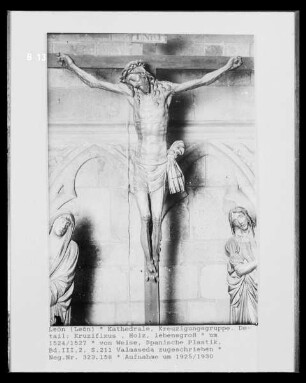 Kreuzigungsgruppe, Detail: Kruzifix zwischen Maria und Johannes