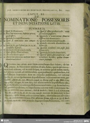 Caput XI. De Nominatione Possessoris Et Denunciatione Litis