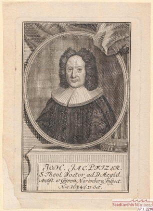 Johann Jacob Pfizer (= Pfitzer), Antistes bei St. Egidien und Inspektor des Gymnasiums; geb. 21. Oktober 1684