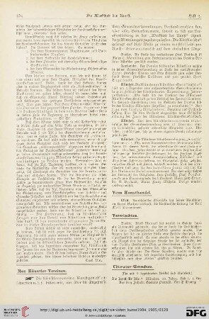 Aus Künstler-Vereinen / Vom Kunsthandel / Vermischtes / Literatur-Umschau / Werbung