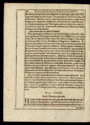 Cap. CXXXI. Paedia Theologica specialis.