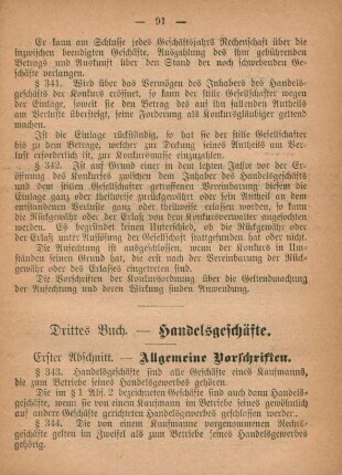 Drittes Buch. Handelsgeschäfte.