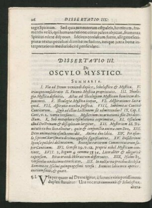 Dissertatio III. De Osculo Mystico.