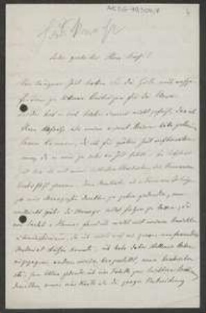 Brief von Carl Haussknecht an Unbekannt