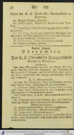 Kaiserl. Königl. Oberämter.