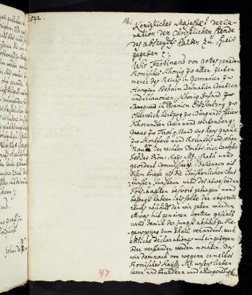 161r-161v, Koniglicher Majestat declaration den christlichen Stende der absceydt halben zu Speir gegeben, 1542