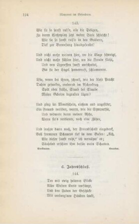 d. Jahresschluß