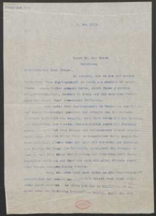 Brief an Max Bruch : 05.05.1913