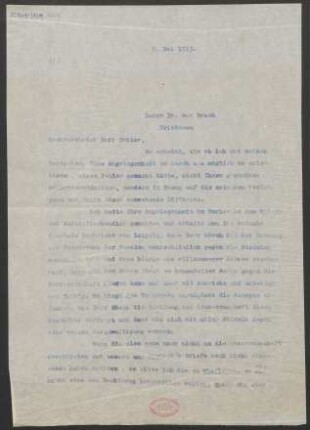 Brief an Max Bruch : 05.05.1913