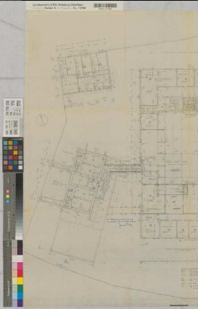 Münster (Münster) Oberverwaltungsgericht Grundriß Kellergeschoß 1959 1 : 100 101 x 90 Pause Staatsneubauleitung Münster Regierung Münster Nr. 33920