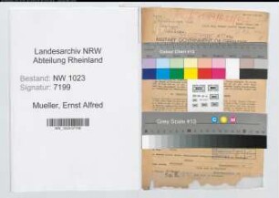 Entnazifizierung Ernst Alfred Mueller , geb. 11.06.1892 (Postdirektor)