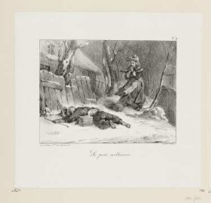 Unglücklicher Kleiner, Blatt 8 der Folge "Lithographische Skizzen"