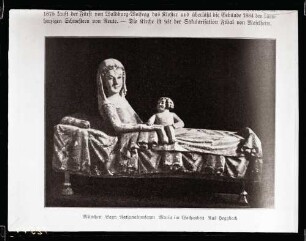 Maria im Wochenbett, Holzplastik