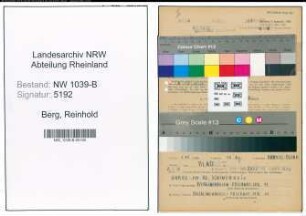 Entnazifizierung Reinhold Berg , geb. 26.10.1921 (Arbeiter)