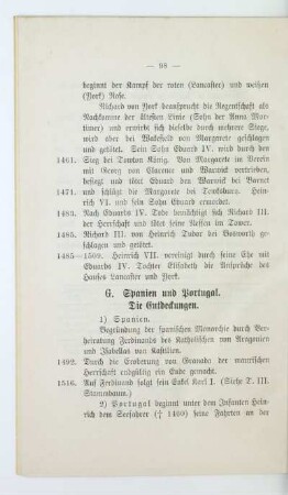 G. Spanien und Portugal. Die Entdeckungen