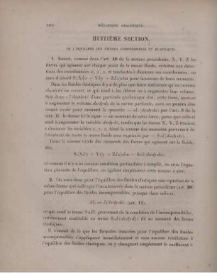 Huitième section. De l'équilibre des fluides compressibles et élastiques.