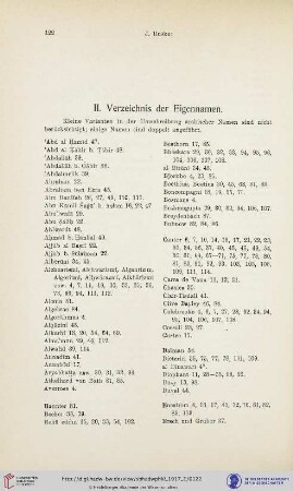 II. Verzeichnis der Eigennamen