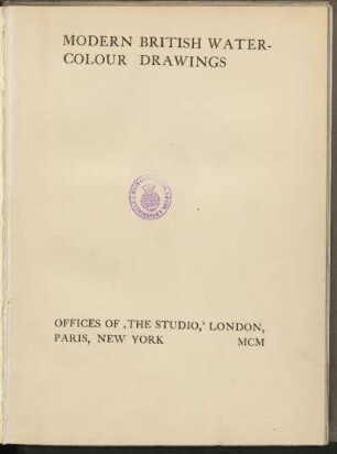 Modern British water-colour drawings