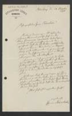 Brief von Münderlein an Hermann Poeverlein