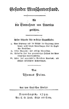 Gesunder Menschenverstand