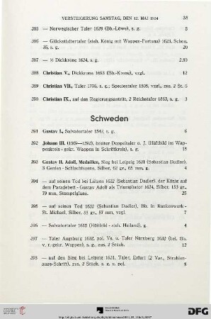 Schweden (Nr. 391-405)