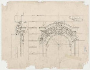 Thiersch, Friedrich von; München; Justizpalast - Mittelbau 3. OG (Perspektive, Schnitte)