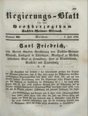 Nr. 22 : 6. Juli 1850