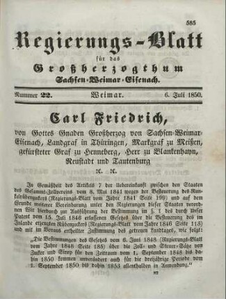 Nr. 22 : 6. Juli 1850