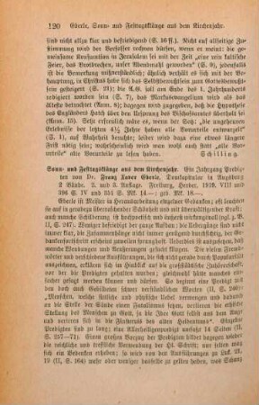 120-121 [Rezension] Eberle, Franz Xaver, Sonn- und Festtagsklänge aus dem Kirchenjahr