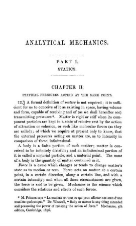 Chapter II. Statical pressures acting at the same point.