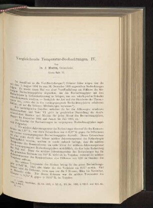 Vergleichende Temperatur-Beobachtungen. IV.
