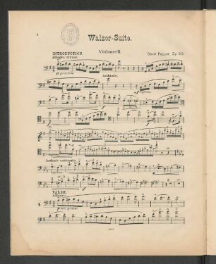Walzer-Suite. Violoncell.