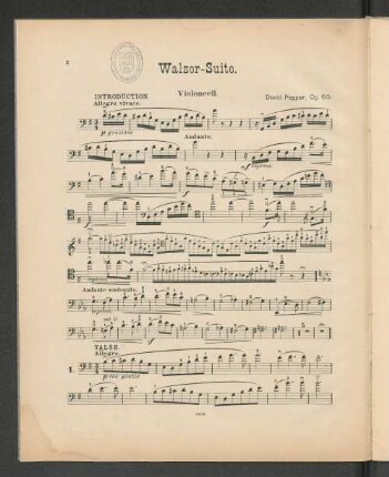 Walzer-Suite. Violoncell.