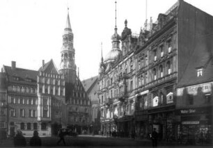 Zwickau, Hauptmarkt : Zwickau, Hauptmarkt. Nordwestecke mit Dom St. Marien