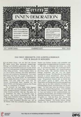 Das neue Geschäfts- und Ausstellungshaus von M. Ballin in München