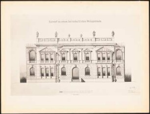 Herrschaftliches Wohngebäude: Ansicht (aus: Drucke von Seminararbeiten der Königlich Technischen Hochschule Berlin, Bd. II)