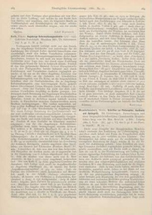 264-265 [Rezension] Mendelssohn, Moses, Schriften zur Philosophie, Aesthetik und Apologetik. 2 Bde