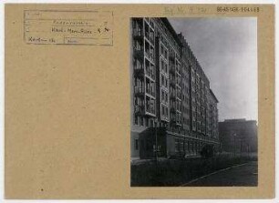 Karl Marx-Allee, Bauabschnitt C-Süd, Rückseite. Berlin, Friedrichshain, Karl-Marx-Allee (vor 1961 Stalinallee)