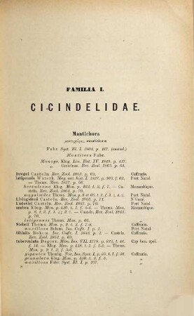 Catalogus Coleopterorum, 1. Cicindelidae - Carabidae