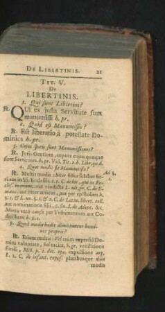 Tit. V. De Libertinis.
