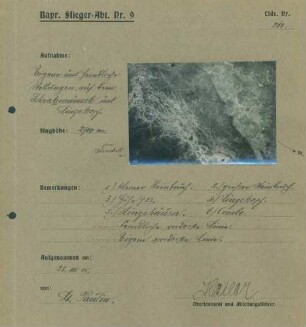 Foto eigener und feindlicher Stellungen auf dem Schratzmännele und dem Lingekopf (Luftbild)