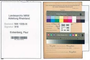 Entnazifizierung Paul Eickenberg , geb. 24.02.1900 ()