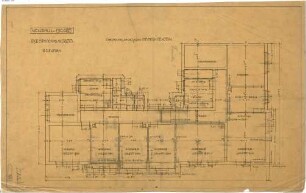 Billing, Hermann; Karlsruhe, Kriegsstr. 159 / Bunsenstr. 12; Doppelhaus L. Meess - Grundriss 2. OG; Grundriss 3. OG, Werkplan