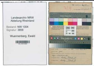 Entnazifizierung Ewald Wuennenberg , geb. 12.04.1889 (Monteur)