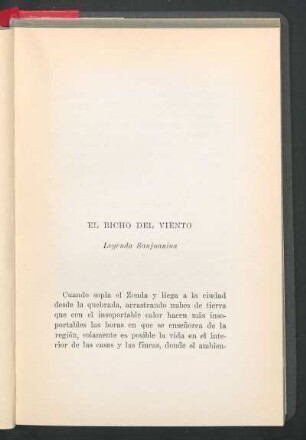 El bicho del viento : Leyenda Sanjuanina